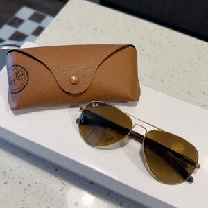 Ray-Ban Aviator Sunglasses 🤎✨ (Brown + Gold)